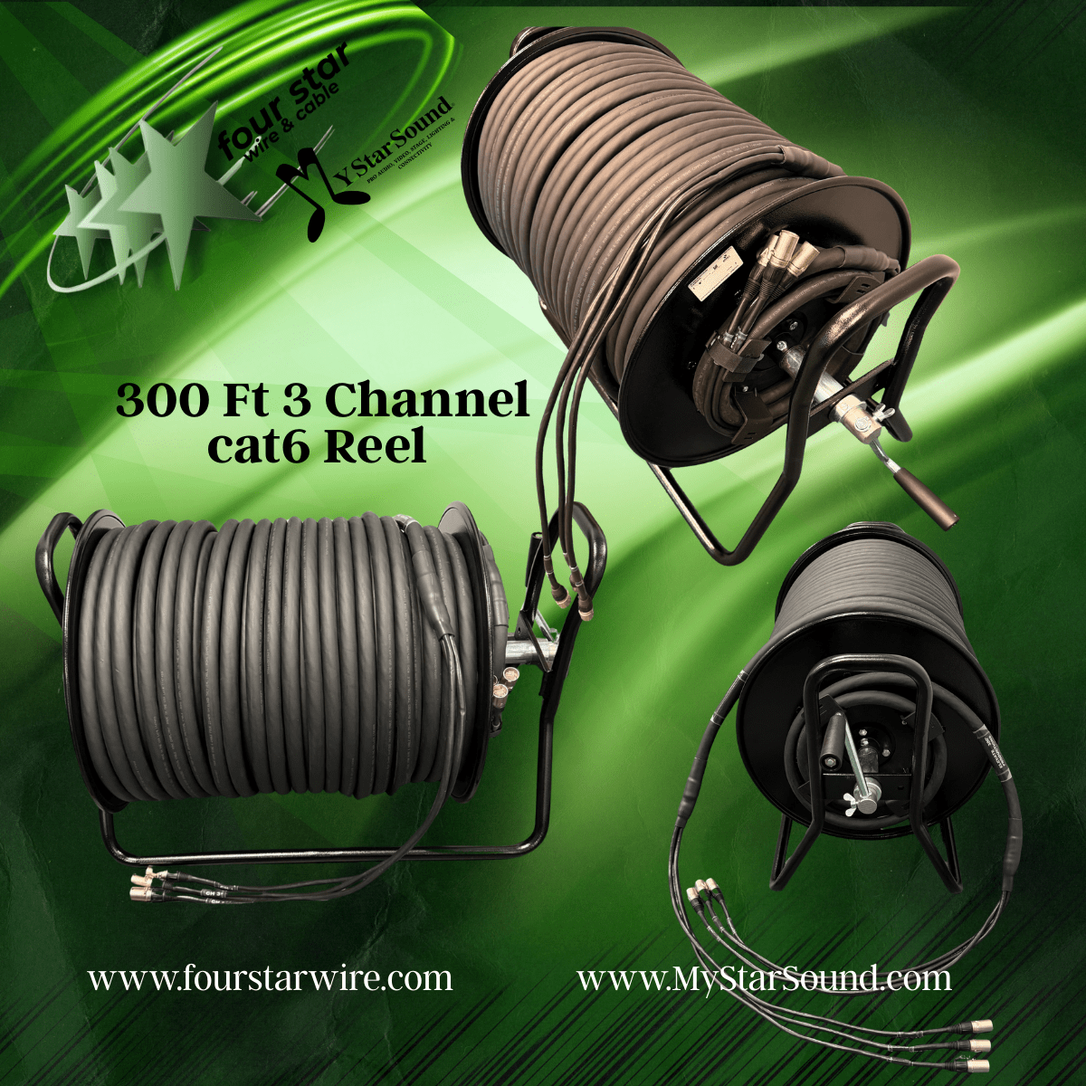 300 foot 3 channel cat6 reel