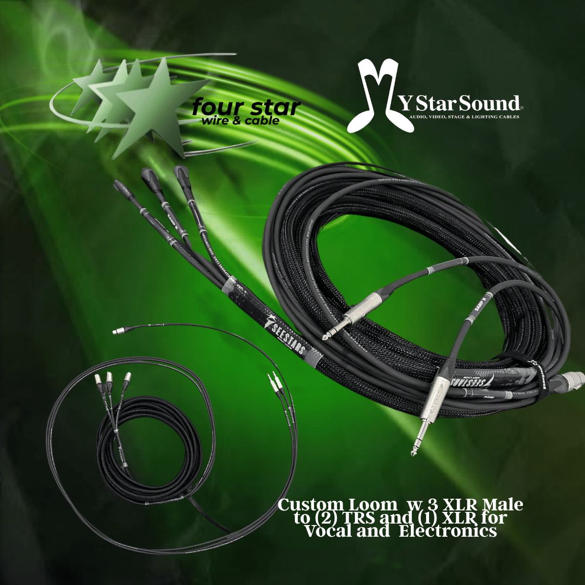 LKA32/25+8 male connector to staggered length NLT4's and cat6 tail